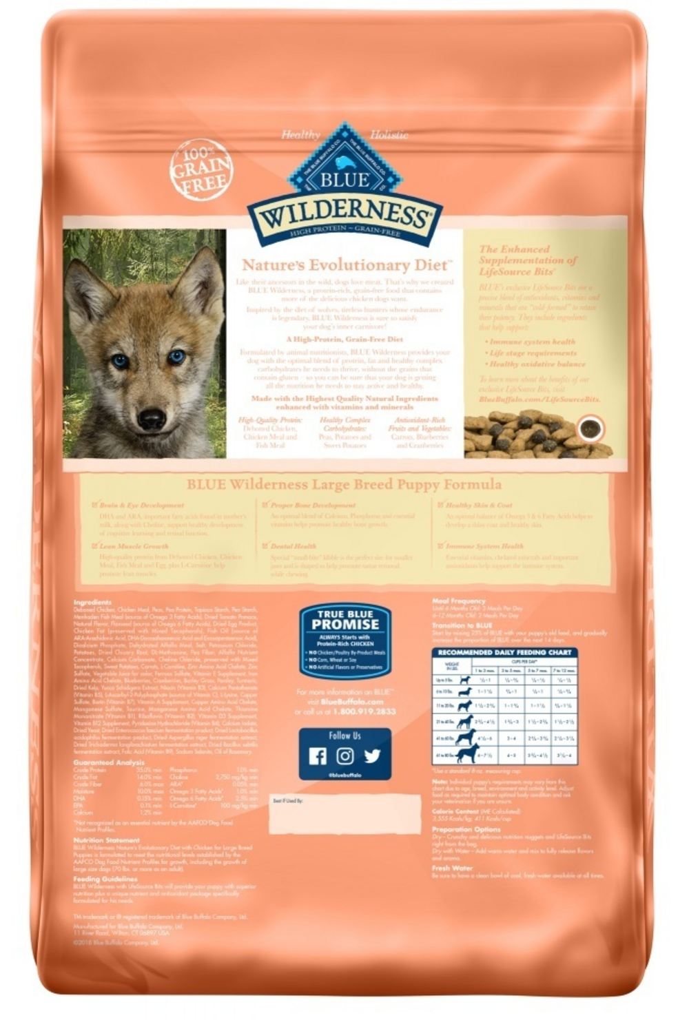 Blue Buffalo Wilderness Large Breed Puppy Grain-Free Chicken Recipe Dry Dog Food