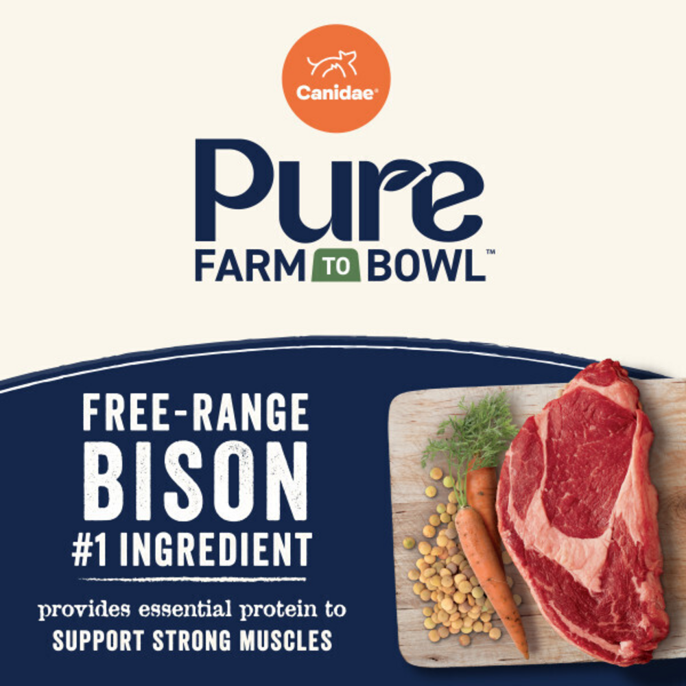 
                  
                    Canidae Pure Farm To Bowl Free-Range Bison, Lentil & Carrot Recipe Dog Food
                  
                