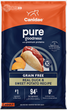 Load image into Gallery viewer, Canidae Pure Goodness Real Duck &amp; Sweet Potato Recipe Adult Dry Dog Food