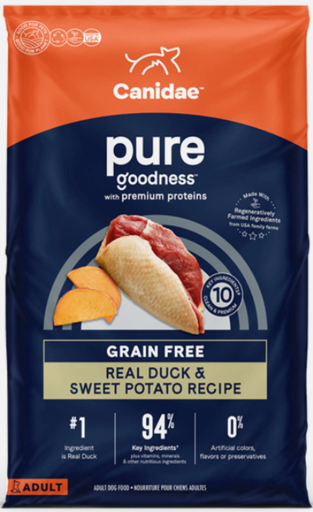 Canidae Pure Goodness Real Duck & Sweet Potato Recipe Adult Dry Dog Food