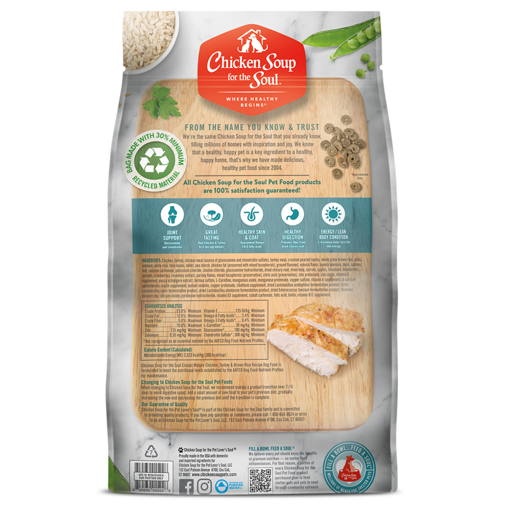 Chicken Soup For The Soul Mature Recipe with Chicken, Turkey & Brown Rice Dry Dog Food