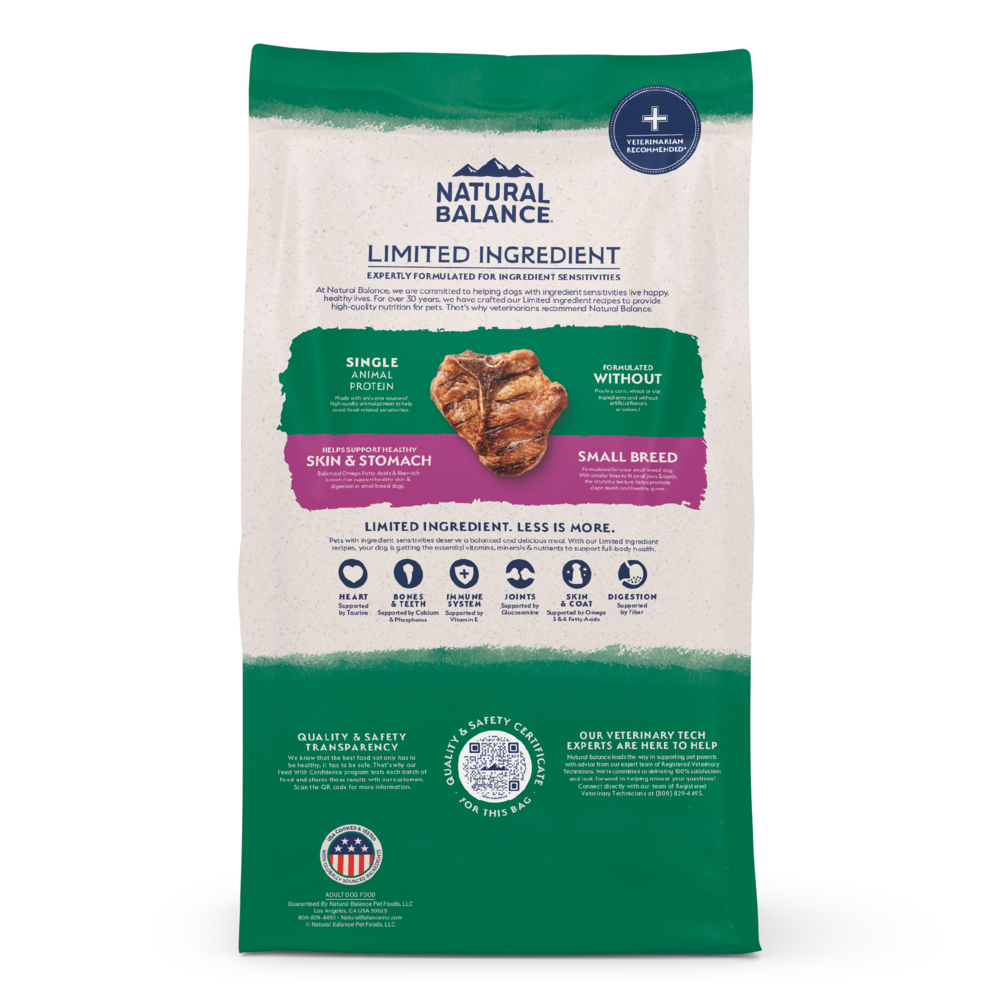 
                  
                    Natural Balance Limited Ingredient Lamb & Brown Rice Small Breed Recipe Dry Dog Food
                  
                