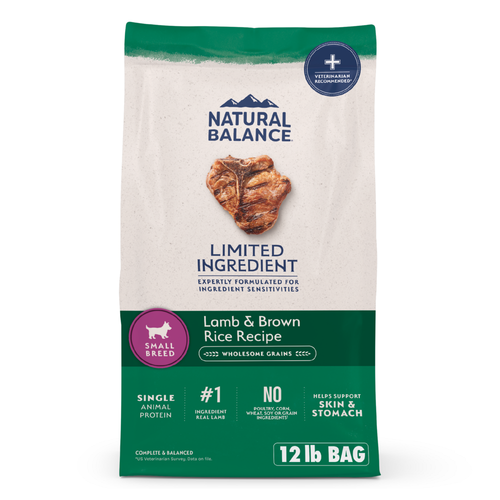 Natural Balance Limited Ingredient Dry Dog Food, Lamb & Brown Rice Small Breed Bites Recipe