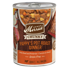 Load image into Gallery viewer, Merrick Grain Free Chunky Pappy&#39;s Pot Roast Dinner Canned Dog Food