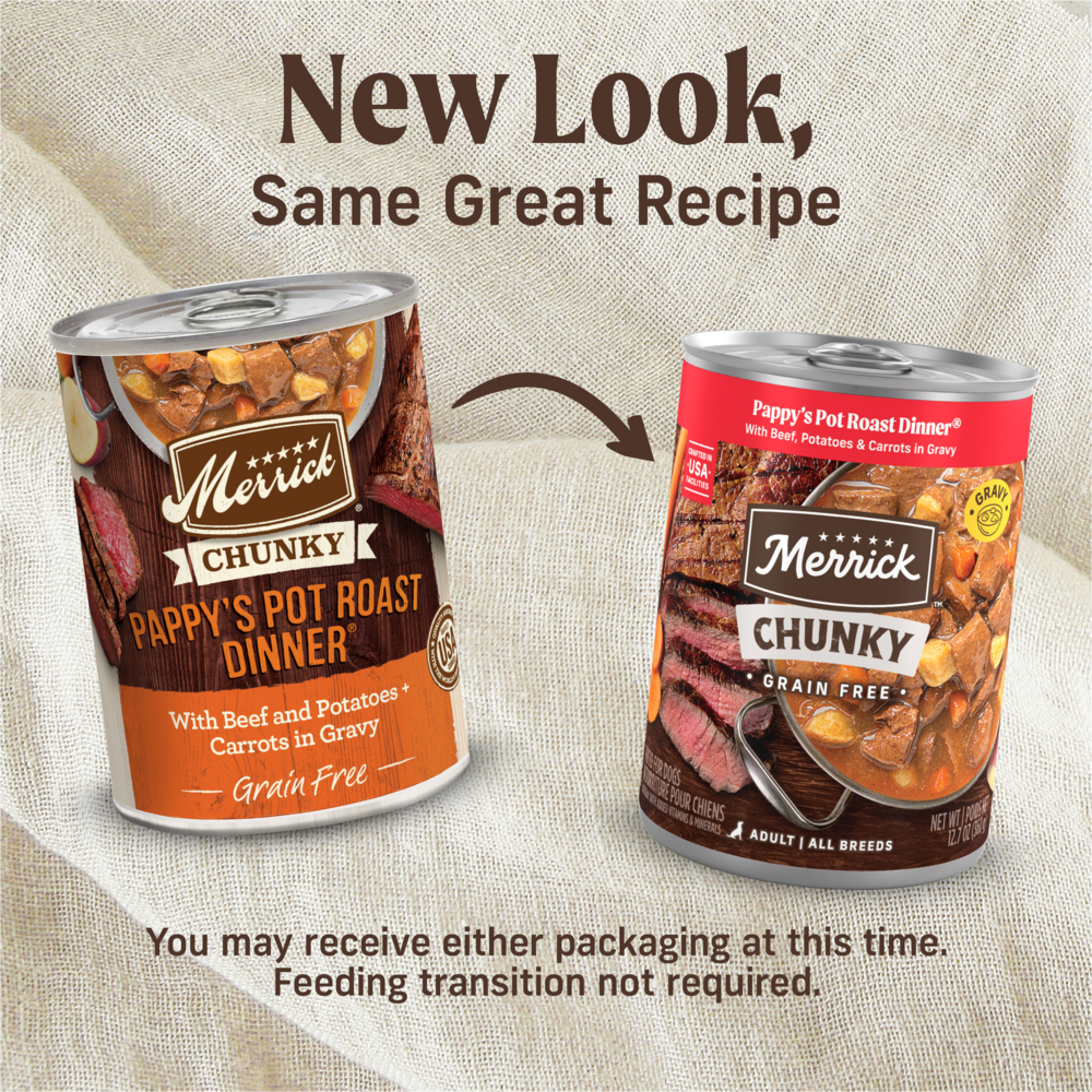Merrick Grain Free Chunky Pappy's Pot Roast Dinner Canned Dog Food