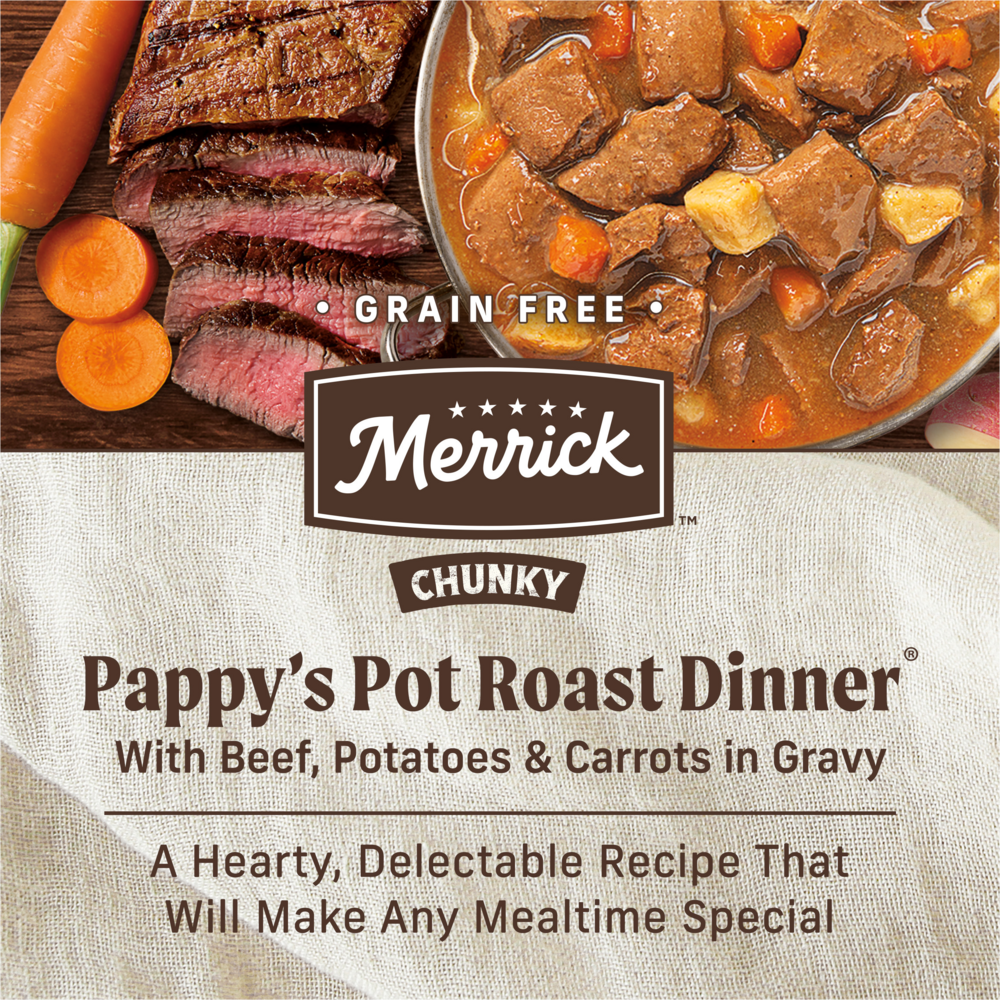 
                  
                    Merrick Grain Free Chunky Pappy's Pot Roast Dinner Canned Dog Food
                  
                