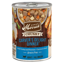 Load image into Gallery viewer, Merrick Grain Free Chunky Carvers Delight Dinner Canned Dog Food