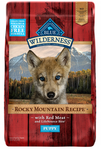 Blue Buffalo Wilderness Rocky Mountain Grain Free Natural Red Meat High Protein Recipe Puppy Dry Dog Food