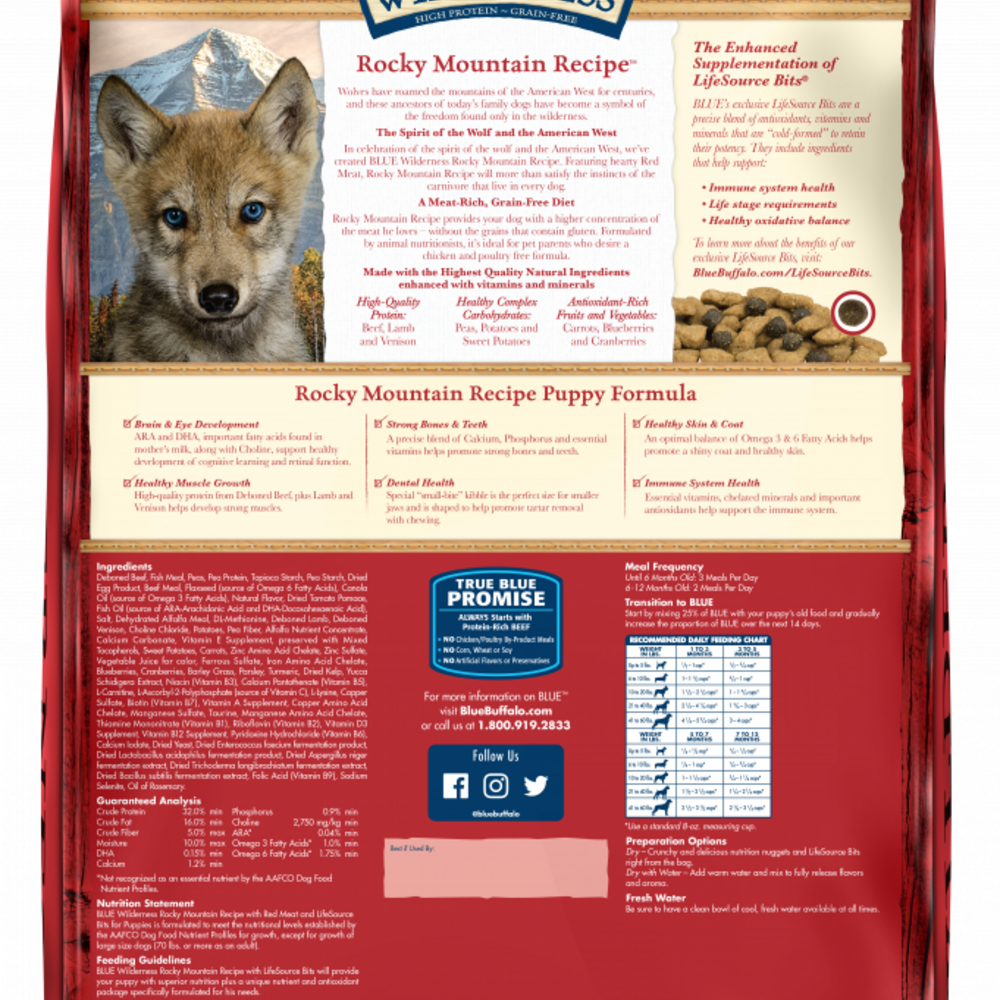 
                  
                    Blue Buffalo Wilderness Rocky Mountain Grain Free Natural Red Meat High Protein Recipe Puppy Dry Dog Food
                  
                