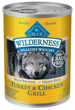 Load image into Gallery viewer, Blue Buffalo Wilderness Healthy Weight High-Protein Grain-Free Turkey &amp; Chicken Grill Adult Canned Dog Food