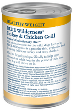 Load image into Gallery viewer, Blue Buffalo Wilderness Healthy Weight High-Protein Grain-Free Turkey &amp; Chicken Grill Adult Canned Dog Food