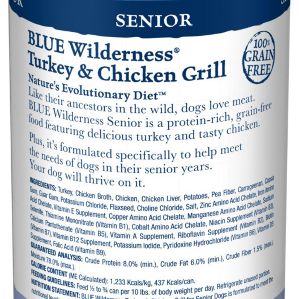 
                  
                    Blue Buffalo Wilderness High-Protein Grain-Free Turkey & Chicken Grill Senior Canned Dog Food
                  
                