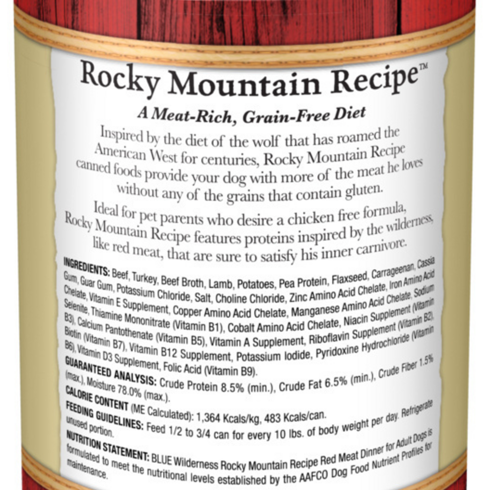 
                  
                    Blue Buffalo Wilderness Rocky Mountain Recipe Grain-Free Red Meat Dinner Adult Canned Dog Food
                  
                