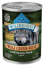 Load image into Gallery viewer, Blue Buffalo Wilderness Wolf Creek Stew Grain-Free Hearty Duck Stew Adult Canned Dog Food