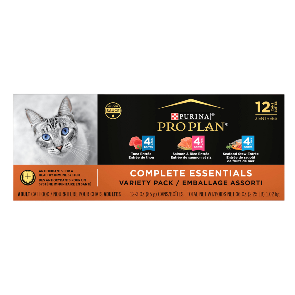 Purina Pro Plan Complete Essentials Seafood Variety Pack Wet Cat Food
