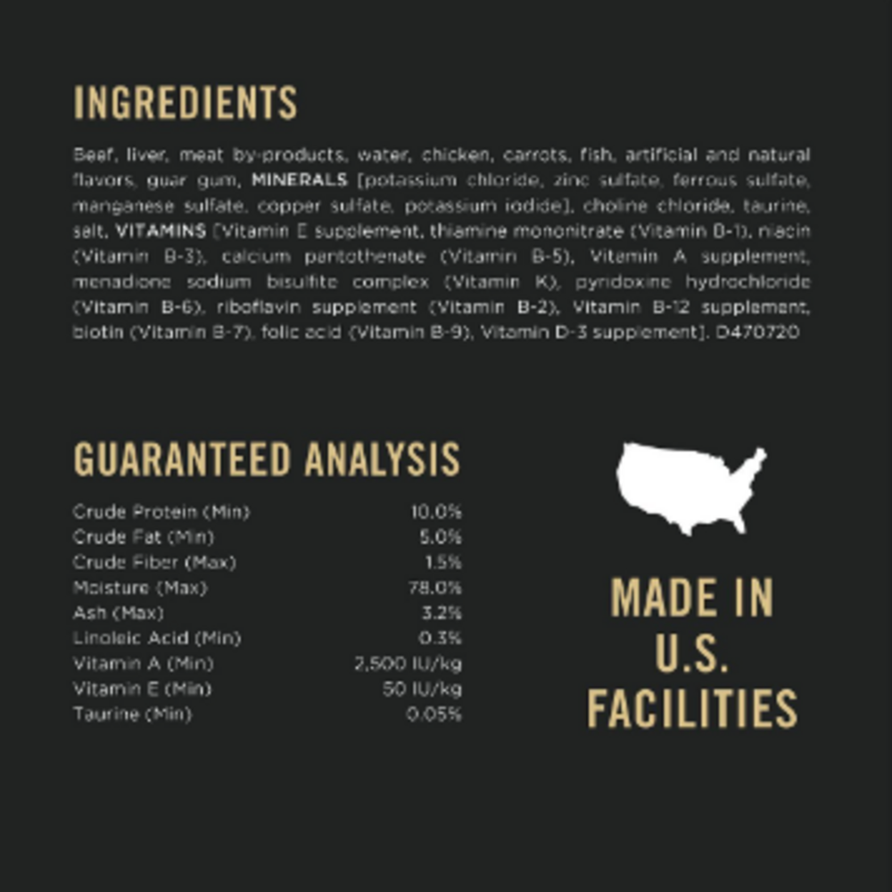 Purina Pro Plan Complete Essentials Adult Beef Entree in Gravy with Carrots Canned Cat Food