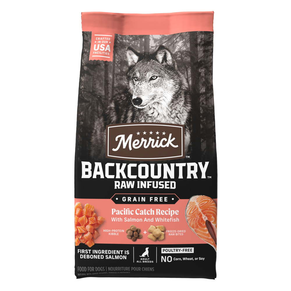 
                  
                    Merrick Backcountry Grain Free Dry Adult Dog Food, Kibble With Freeze Dried Raw Pieces, Pacific Catch With Salmon
                  
                