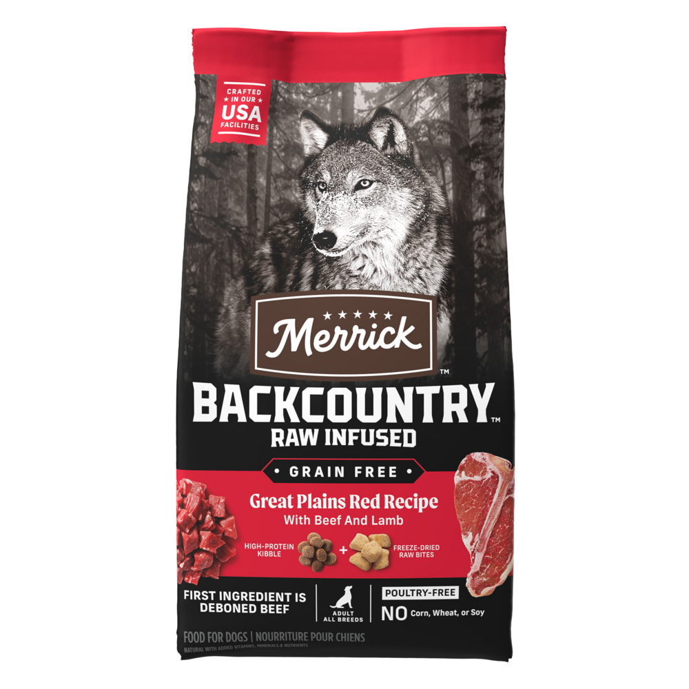 
                  
                    Merrick Backcountry Grain Free Dry Adult Dog Food Kibble With Freeze Dried Raw Pieces, Great Plains Red Recipe
                  
                