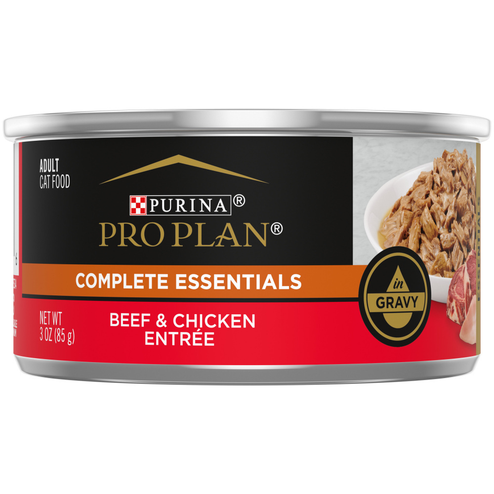 Purina Pro Plan Complete Essentials Adult Beef & Chicken in Gravy Entree Canned Cat Food