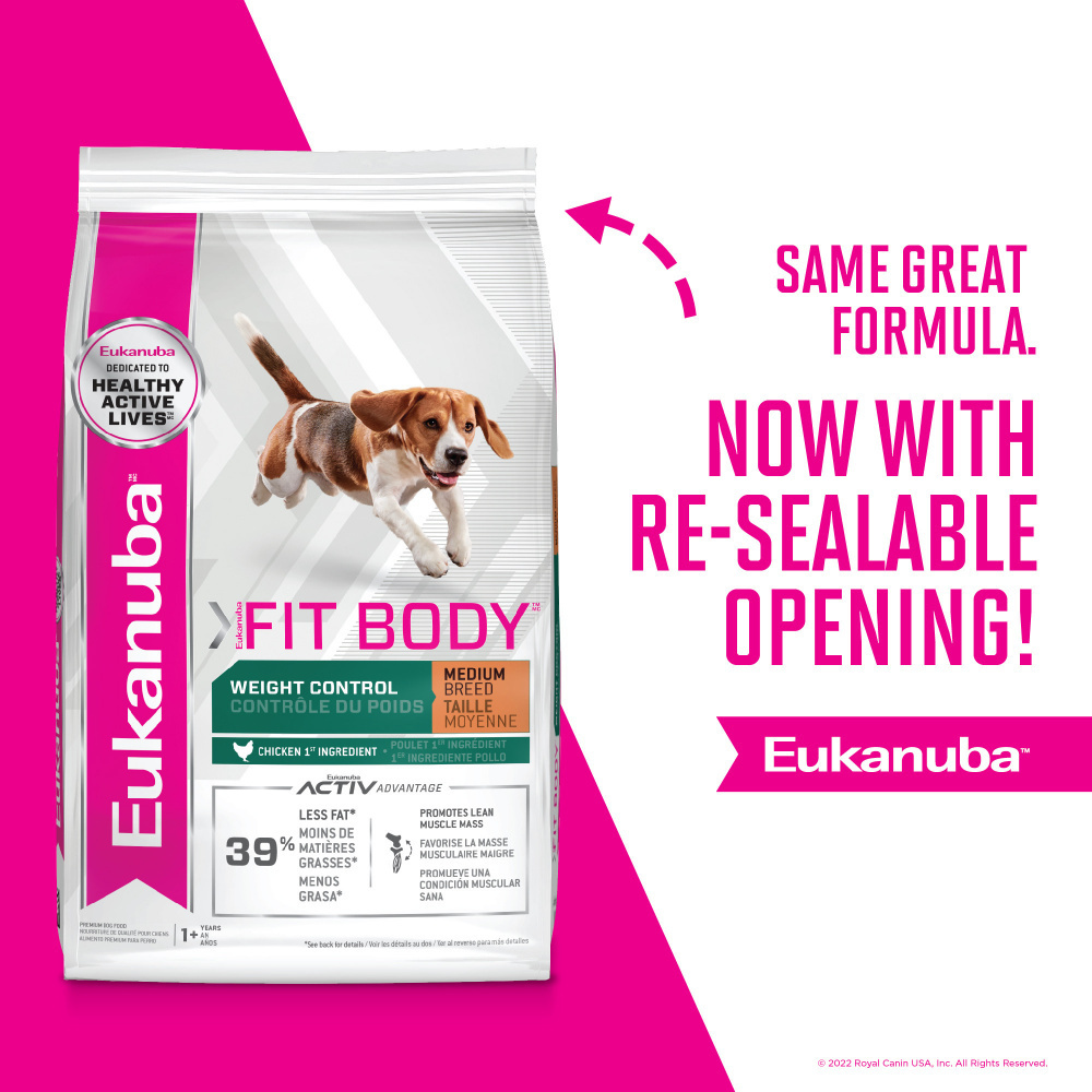 
                  
                    Eukanuba Fit Body Weight Control Medium Breed Dry Dog Food
                  
                