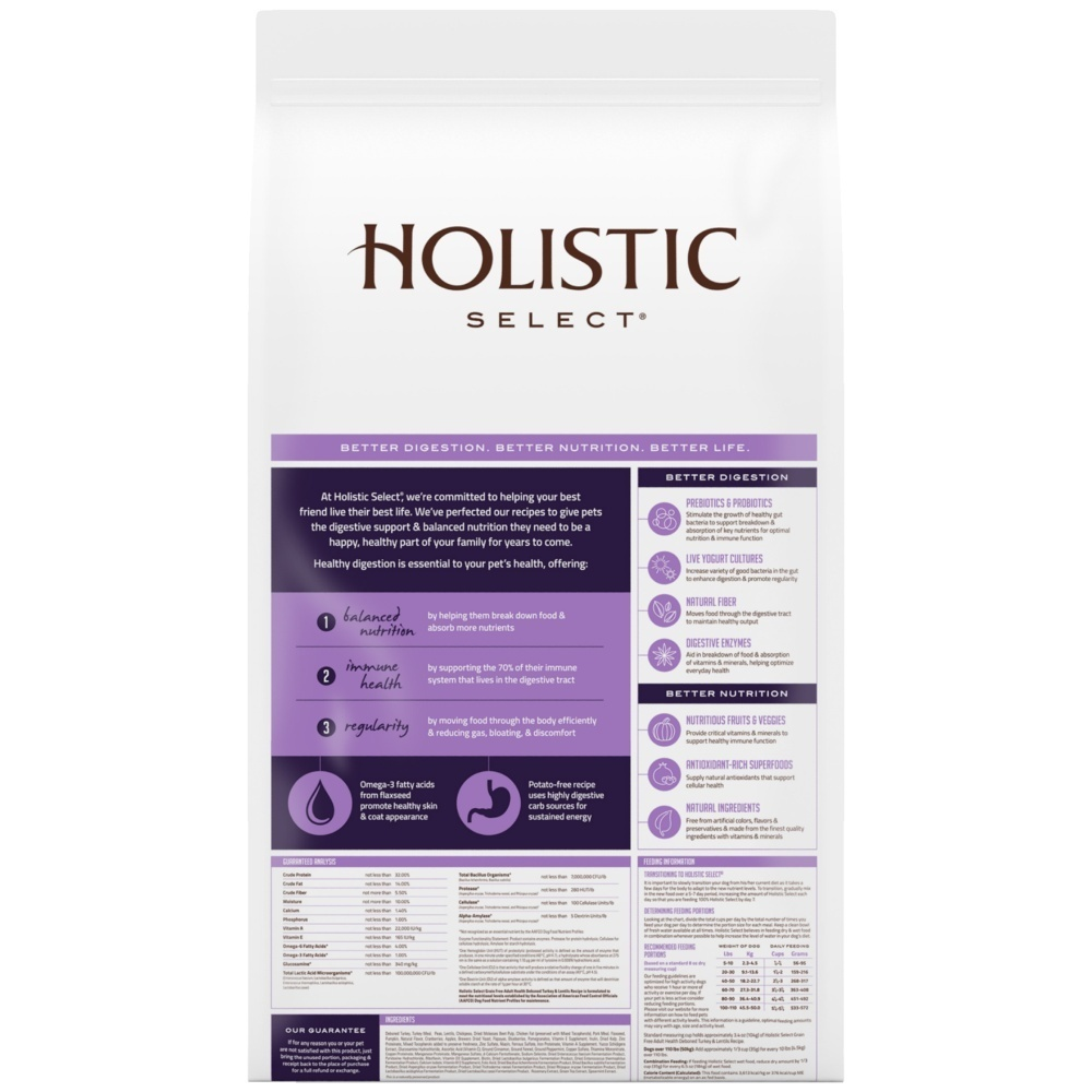 
                  
                    Holistic Select Natural Grain Free Adult Health Deboned Turkey and Lentils Dry Dog Food
                  
                