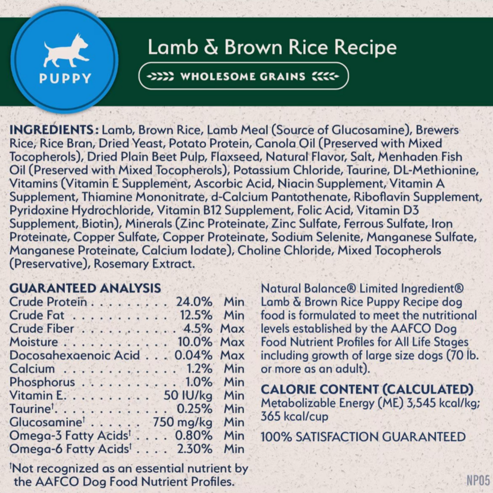 
                  
                    Natural Balance Limited Ingredient Lamb & Brown Rice Puppy Recipe Dry Dog Food
                  
                