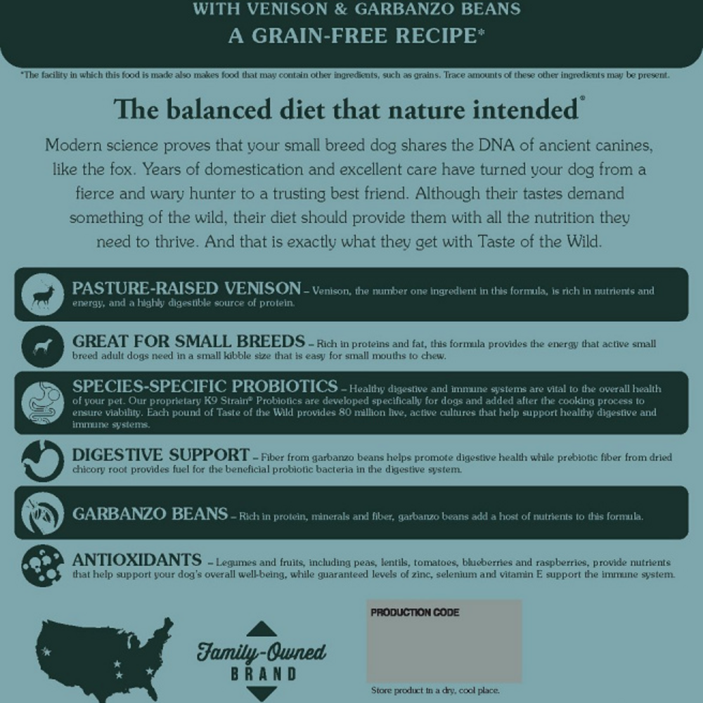 Taste Of The Wild Grain Free Appalachian Valley Small Breed Recipe Dry Dog Food