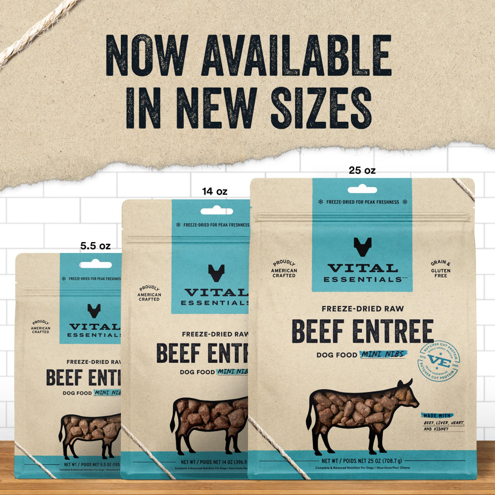 
                  
                    Vital Essentials Freeze Dried Grain Free Beef Mini Nibs Entree for Dogs Food
                  
                