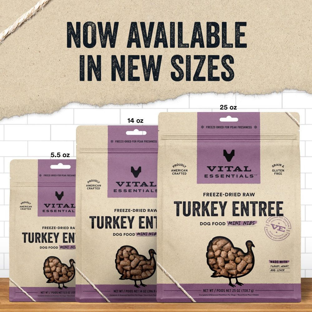 
                  
                    Vital Essentials Freeze Dried Grain Free Turkey Mini Nibs Entree for Dogs Food
                  
                