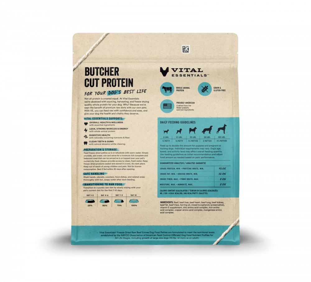 
                  
                    Vital Essentials Freeze Dried Beef Grain Free Mini Patties Entree for Dogs Food
                  
                