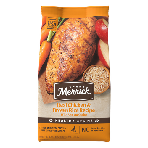 Merrick Healthy Grains Premium Adult Dry Dog Food Wholesome And Natural Kibble With Chicken And Brown Rice