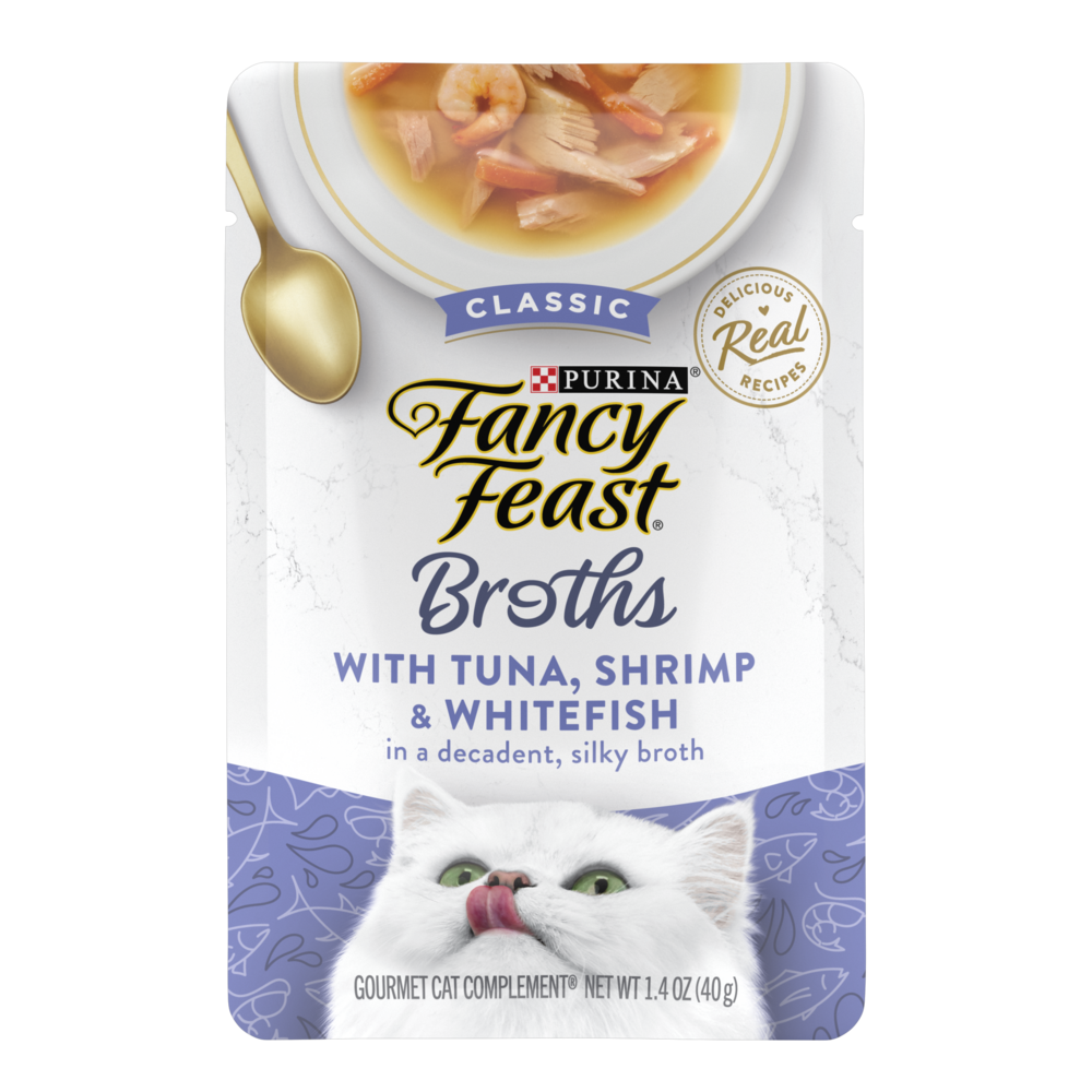 Purina Fancy Feast Classic Broths Tuna Shrimp and Whitefish Wet Cat Food