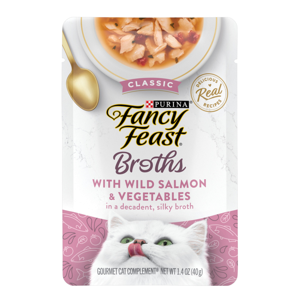 Purina Fancy Feast Classic Broths Wild Salmon and Vegetables Wet Cat Food