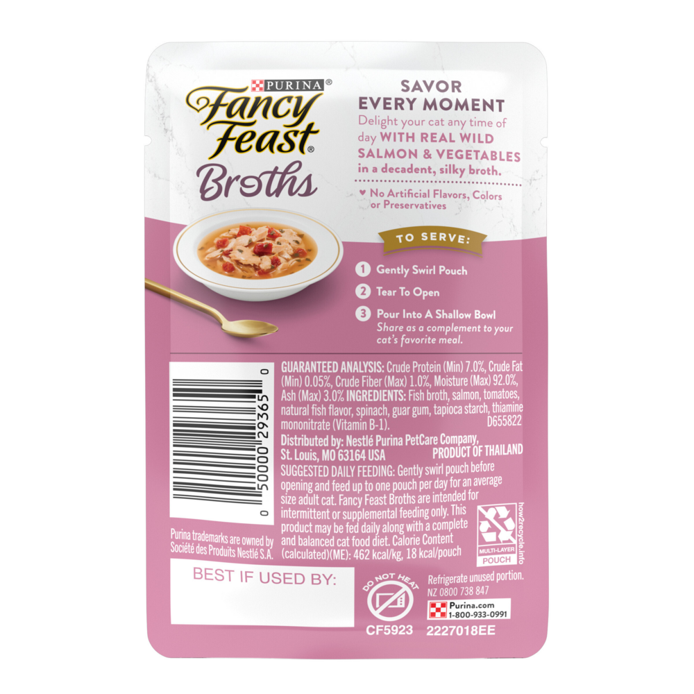 Purina Fancy Feast Classic Broths Wild Salmon and Vegetables Wet Cat Food