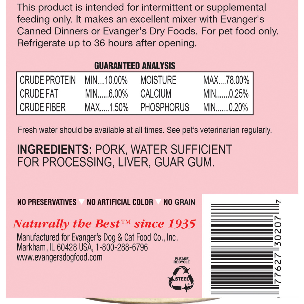 
                  
                    Evanger's Grain Free Pork Canned Dog & Cat Food
                  
                