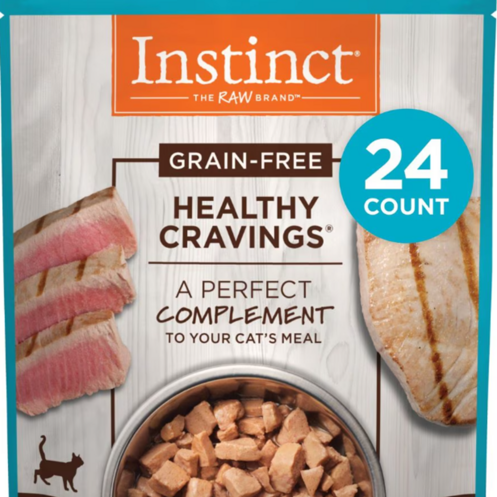 Instinct Healthy Cravings Grain Free Tender Tuna Recipe Meal Topper Pouches for Cats