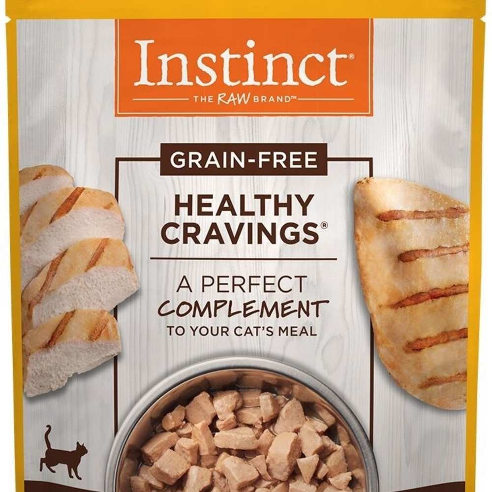 Instinct Healthy Cravings Grain Free Tender Chicken Recipe Meal Topper Pouches for Cats