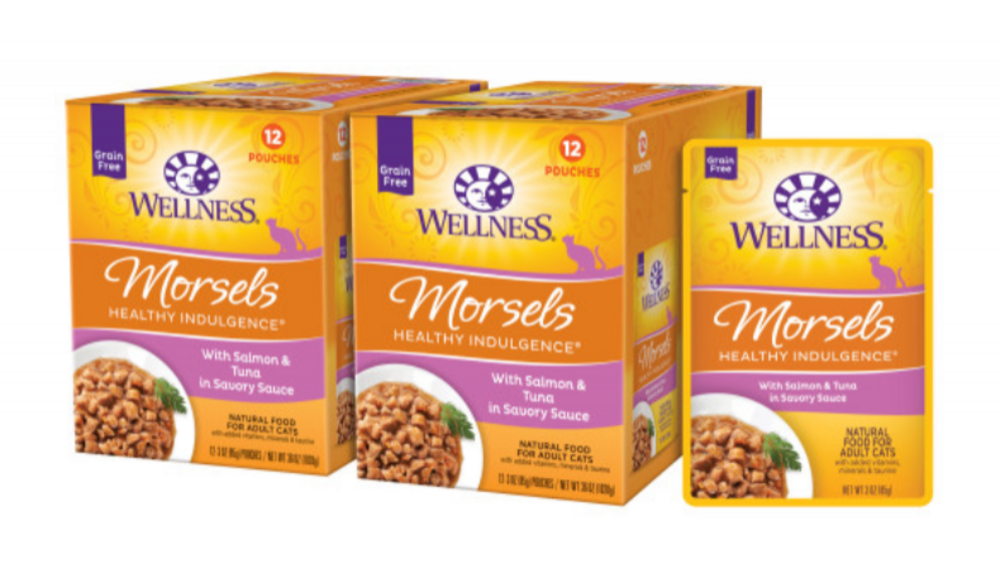 
                  
                    Wellness Healthy Indulgence Natural Grain Free Morsels with Salmon and Tuna in Savory Sauce Cat Food Pouch
                  
                