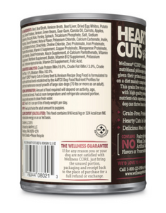 Wellness CORE Natural Grain Free Hearty Cuts Beef and Venison Canned Dog Food