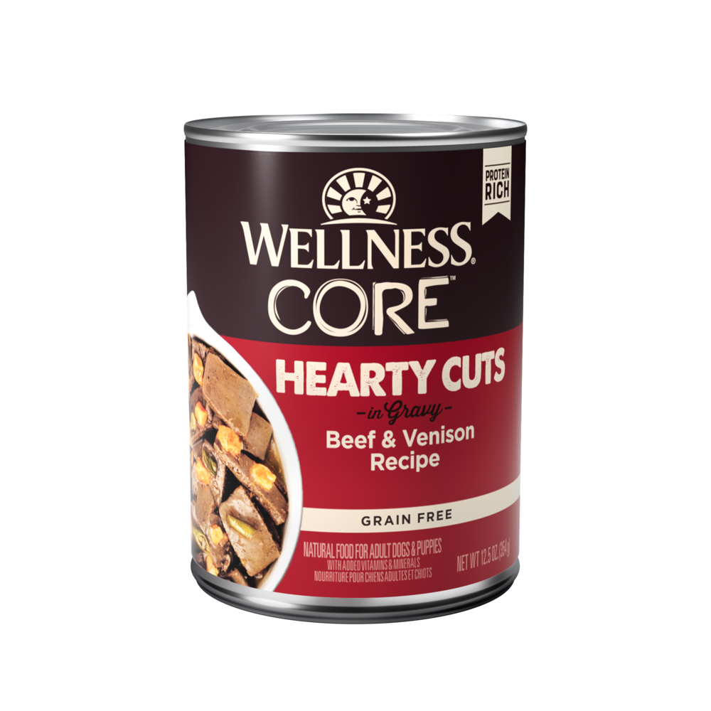 
                  
                    Wellness CORE Natural Grain Free Hearty Cuts Beef and Venison Canned Dog Food
                  
                