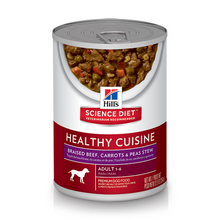 Load image into Gallery viewer, Hill&#39;s Science Diet Healthy Cuisine Adult Braised Beef, Carrots, &amp; Peas Stew Canned Dog Food