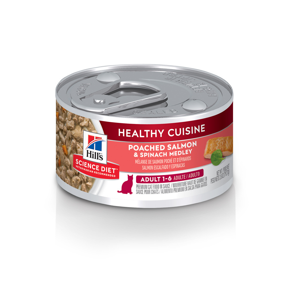 
                  
                    Hill's Science Diet Healthy Cuisine Adult Poached Salmon & Spinach Medley Canned Cat Food
                  
                