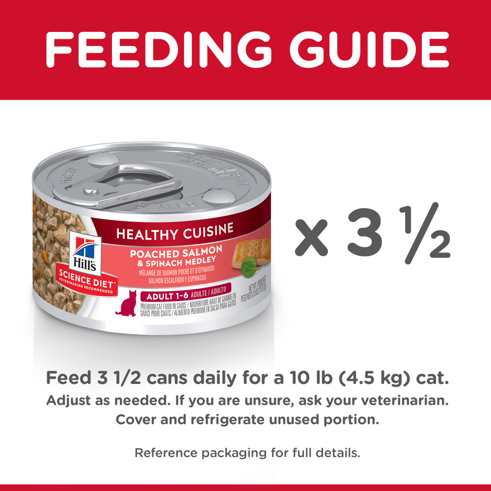 
                  
                    Hill's Science Diet Healthy Cuisine Adult Poached Salmon & Spinach Medley Canned Cat Food
                  
                