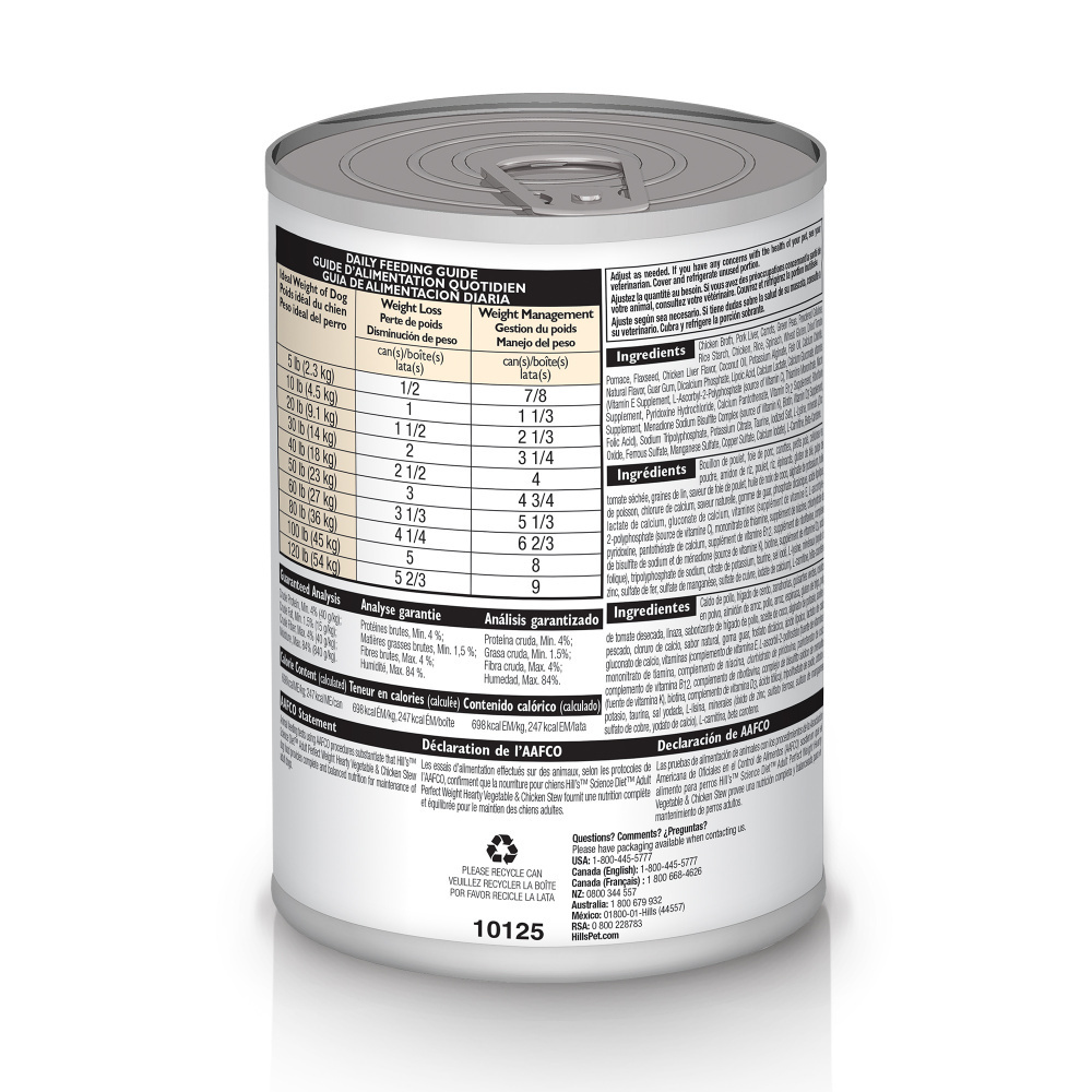 
                  
                    Hill's Science Diet Adult Perfect Weight Hearty Vegetable & Chicken Stew Canned Dog Food
                  
                