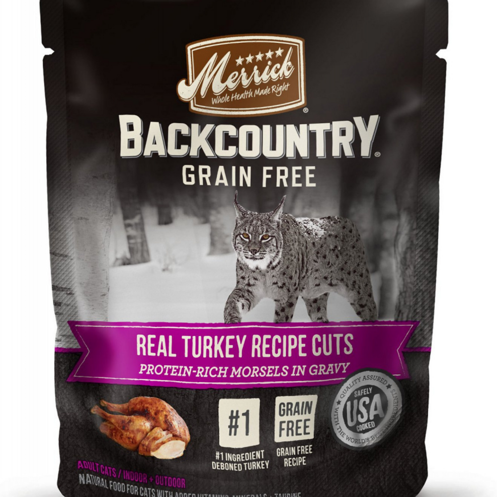 Merrick Backcountry Grain Free Gluten Free Premium High Protein Wet Cat Food, Turkey Recipe Cuts With Gravy