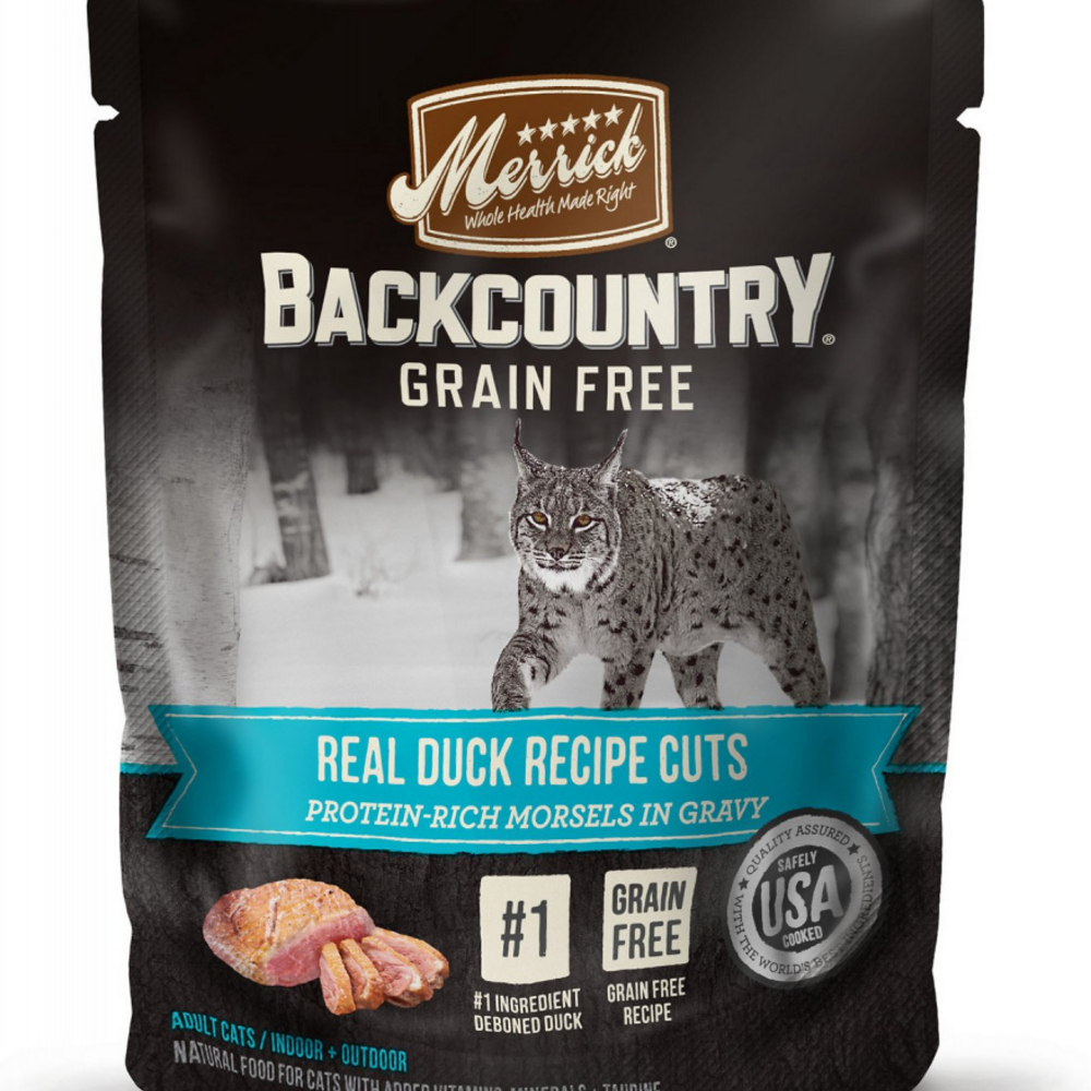 
                  
                    Merrick Backcountry Grain Free Gluten Free Premium High Protein Wet Cat Food, Duck Recipe Cuts With Gravy
                  
                