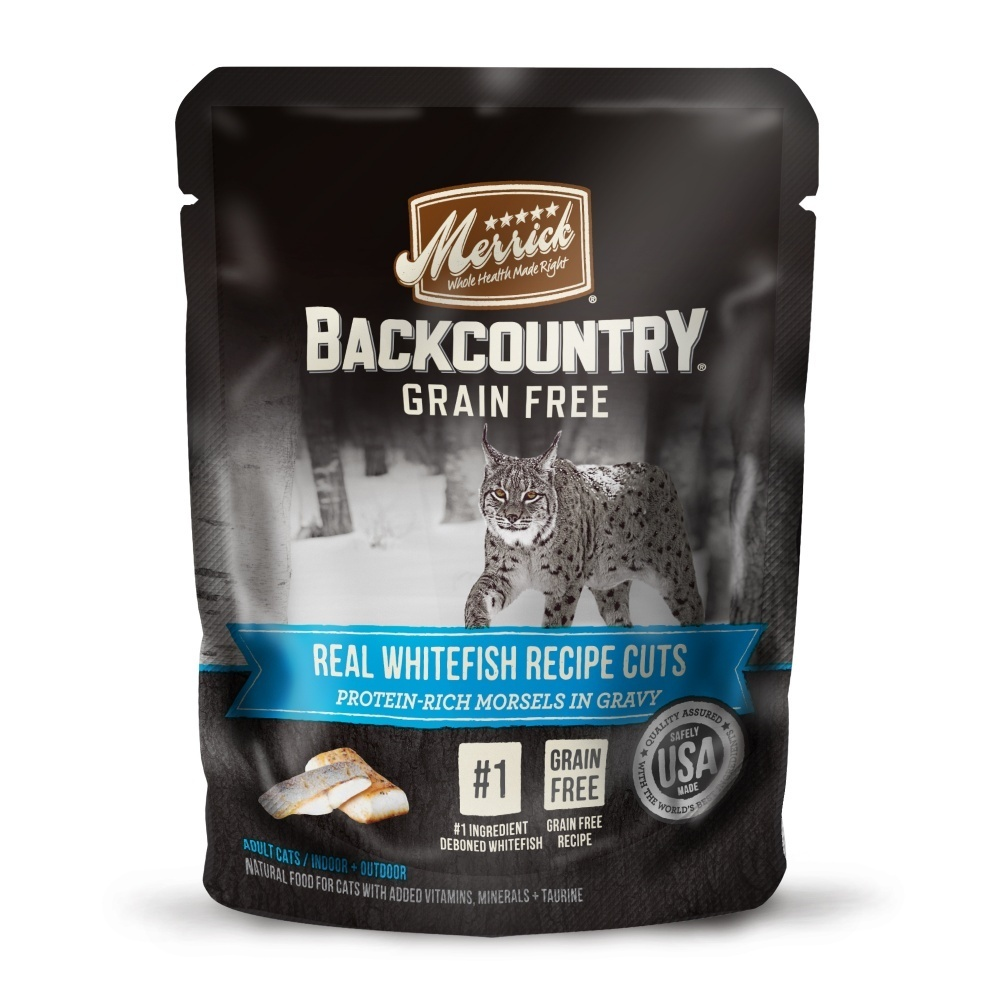 
                  
                    Merrick Backcountry Grain Free Gluten Free Premium High Protein Wet Cat Food, Whitefish Recipe Cuts With Gravy
                  
                