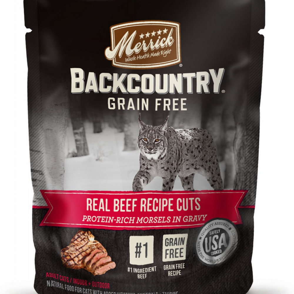 
                  
                    Merrick Backcountry Grain Free Premium And High Protein Wet Cat Food, Beef Recipe Cuts Morsels In Gravy
                  
                