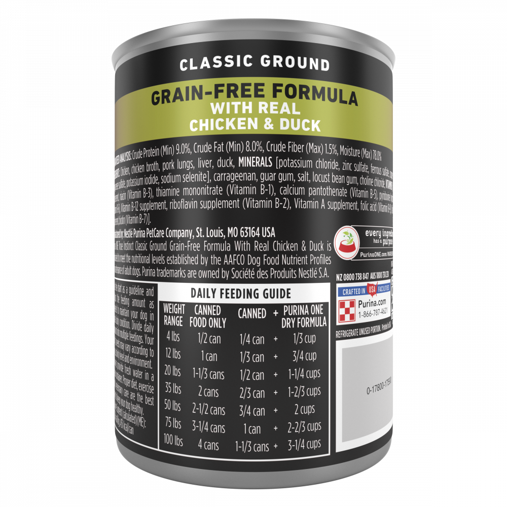 
                  
                    Purina ONE SmartBlend True Instinct with Grain Free Chicken and Duck Classic Ground Canned Dog Food
                  
                