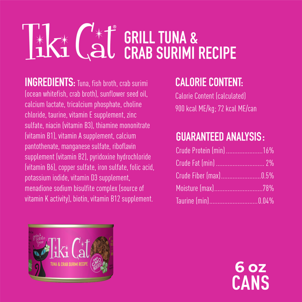 
                  
                    Tiki Cat Luau Grain Free Tuna In Crab Surimi Consomme Canned Cat Food
                  
                